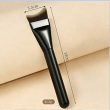 扁平头化妆调色盘、便携式黑色化妆海绵、不锈钢调色盘、面膜刷、化妆工具套装 - 黑色 - 查看 2