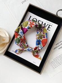 1 chiếc khăn vuông nhỏ họa tiết Bohemian/khăn trùm đầu mới dành cho nữ, họa tiết hoa, đa năng, dùng cho mùa xuân/hè - QM58027 - Xem 3