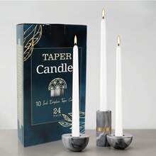This Set Includes 24 Pcs Of 10-Inch Long Candle Sticks, Providing Elegant White, Orange And Pink Color Options. The Candles Are Designed For Reliable And Clean Burning, With Stable Flame And No Smoke Or Wax Dripping, Ensuring A Comfortable User Experience. With Classic Cone Shape, Each Candle Is 25.4 Cm (10 Inches) Tall And 2 Cm (0.8 Inches) In Diameter, Suitable For Most Standard Candle Holders. - 24Pcs - View 5