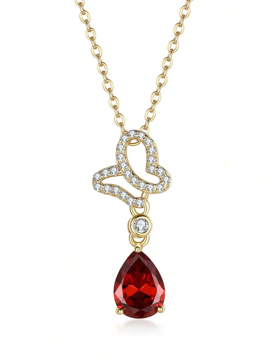 Collar con colgante de mariposa de plata de ley 925 | Uso versátil diario | Regalo para mamá, esposa, novia en cumpleaños/aniversario/Día de San Valentín - Multicolor - Ver 1