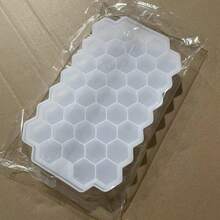 37-Cavity Honeycomb Silicone Ice Cube Tray With Dust Cover, Easy To Press And Remove, Creative DIY Ice Mold - Multicolor - View 10