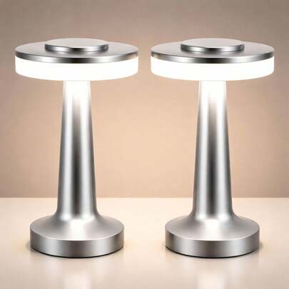 LED Portable Cordless Table Lamp With Touch Sensor 3 Color Stepless Dimming Rechargeable Battery Up To 15 Hours Cordless Table Light Wireless Lamp For Nursery (Gold/Silver/Rose Gold)