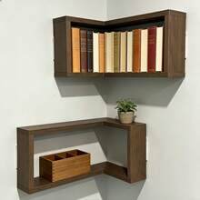 Kệ góc bằng gỗ kích thước 40cm x 20cm x 20cm x 7.5cm, giá trưng bày nhiều tầng dùng để trang trí nhà cửa. - Nhiều màu - Xem 5