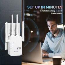WiFi Signal Booster Router Extender, Signal Amplifier For Long Distance, With Ethernet Port, Dual Network Interface, Wireless Repeater, Home Cellular Communication Amplifier With Ethernet Port - EU C Type Plug(220-240V) - View 3