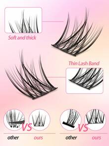 320pcs Cluster False Eyelash Book - DIY Natural, Anime, Cross, Cluster And Fluffy Styles Eyelash Extension - Suitable For Beginners, Reusable C-Curl Lashes - Mixed Length 11-13mm - C - View 4