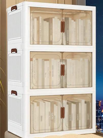 1/2/3/4-layerOversized locker with wheeled doors - waterproof collapsible locker for bedroom storage of clutter, documents, toys, snacks and plastic drawers for storage, multi-layer locker