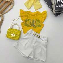 Girls' Outfit Set: Brazil Blouse, Shorts, World Cup Look - Blusa amarilla - Ver 5