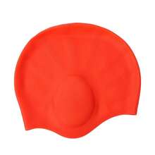 1 pieza Gorro de natación profesional de silicona impermeable - Diseño de doble cobertura de oreja, adecuado para adultos y cabello largo, antideslizante, esencial para entrenamiento/spa - A - Ver 12