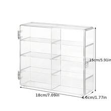 1个高透明塑料多隔层收纳盒，多功能分类收纳+防尘展示，适用于厨房、茶包、玩偶、化妆品等，8格透明塑料收纳盒，带可拆卸隔板 - 查看 10
