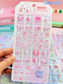 ZIEWALOR Cute Block Pet Series Panda And Rabbit 3D Stickers, Creative Seal Stickers, Candy Drip Stickers, Cartoon 3D Epoxy Resin Sticker Set | Suitable For Smartphones, Notebooks, Cups, Sticker Art | Smooth Surface, High-Quality Resin, Craft Stickers, Self-Adhesive Stickers, Stationery Lovers, DIY Enthusiasts - Multicolor - View 14