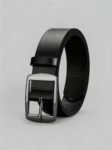 1条黑色枪形日文字符皮带扣，多功能男士皮带 - 黑色 - 查看 1