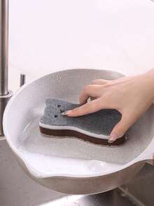 4块猫形海绵清洁布，卡通猫洗碗海绵刷，清洁海绵垫 - 彩色 - 查看 5