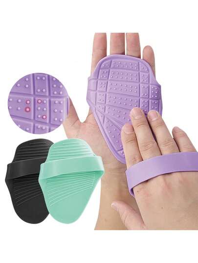 1双硅胶掌托运动健身哑铃举重硅胶手套，防磨损防老茧防滑，适用于杠铃训练