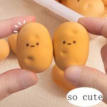2pcs Asymmetrical Potato Shaped Pencil Erasers, Creative Potato Eraser Realistic Eraser Funny Pretend Play School Supplies High-Quality Pencil Eraser - Sets - View 6