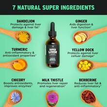 Liquid Liver Support Supplement With Milk Thistle | Herbal Antioxidant Wellness Drops | Plant-Based Liver Health FormuIa | 1 Month Supply (3 Bottles) - 3 chai - Xem 4