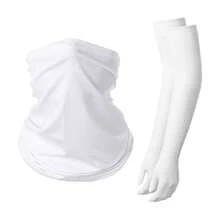 2Pcs/Set UV Sun Protection Arm Sleeves With Face Covering Bandana Neck Gaiter Scarf Ice Silk Cooling Sleeves To Cover Arm Tattoo For Men Summer Outdoor Activities Supplies,Beach,Holiday - Multicolor - View 14