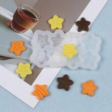 1 khuôn silicon hình ngôi sao để làm sáp/xà phòng, khuôn trang trí đá thơm thủ công DIY, nhiều kiểu dáng, chống dính, dễ lấy sản phẩm ra khỏi khuôn. - Trắng - Xem 5