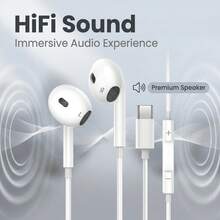 适用于 17、Air、16、15 Pro Max、Plus 和 Pro 的有线 USB Type-C 立体声耳机；适用于 15、16 Pro Max、Plus 和 Pro 的 USB-C 有线耳机；适用于安卓智能手机 Galaxy Note10/20、A53/A54 的 USB-C 有线耳机；适用于 Apple 15 的有线控制入耳式耳机；卡拉 OK 平头耳机；带麦克风的 USB-C Type-C 耳机，兼容 Galaxy S25/S21/S22/S23/S24/Ultra/Plus/Note 20/Z Flip/Z Fold/A15/A16。 - 查看 8