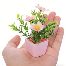 5 chậu hoa hồng và hoa cúc nhân tạo mini màu hồng, thích hợp trang trí tiệc cưới, nhà ở, nhà hàng, trang trí bàn làm việc văn phòng, ngày lễ tình nhân, quà tặng sinh nhật, tốt nghiệp, trang trí mùa thu, trang trí nhà mùa thu, trang trí phòng học trở lại, đồ dùng học tập, cây giả - Hồng - Xem 10