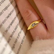 Nhẫn đính đá hình ngôi sao 8 cánh mạ vàng cổ điển mới, thiết kế độc đáo, tối giản, sang trọng, đa năng, có thể điều chỉnh kích cỡ. - Nhẫn hình ngôi sao tám cánh - Xem 3