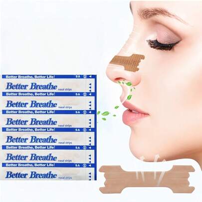 50pcs Unscented Skin-Tone Nose Strips, Comfortable Breathable Nose Strips, Durable Multi-Purpose, Breathable Reusable Nose Strips