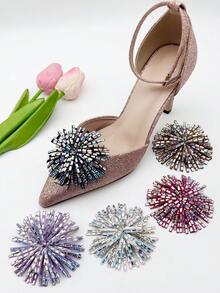 2个新款优雅水钻可拆卸鞋夹 - 完美适用于婚礼、新娘派对和高跟鞋 - 彩色 - 查看 2