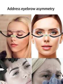 2 piezas Regla bordada para cejas con diseño horizontal, Regla de nivel de arco y flecha para tatuajes, Herramienta de diseño de forma de cejas niveladora, Plantilla de peinado de cejas, Herramienta de dibujo de cejas simétricas, Regla de marcado de línea de cejas para maquillaje permanente, 1 pieza Bolígrafo de marcado de micro tatuaje de cejas blanco, Regla de cejas curva de nivel de tatuaje, Medición de cejas, Línea de tatuaje pre-entintada PMU negra para medición de cejas 1 pieza - Multicolor - Ver 3