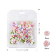 100个彩色迷你玫瑰花蕾树脂装饰品，环氧树脂模具填充材料，DIY工艺品，适用于珠宝铸造、发夹装饰、树脂摇摇乐钥匙扣、艺术装饰项目 - 彩色 - 查看 8