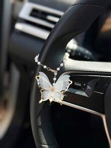 1 pieza Decoración colgante en forma de mariposa para volante de coche, accesorio interior de coche - A - Ver 2