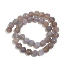 1颗天然灰色玛瑙石珠，尺寸4/6/8/10/12毫米，手工DIY珠子，适用于项链首饰制作配件 - 灰瑪瑙石 - 查看 10