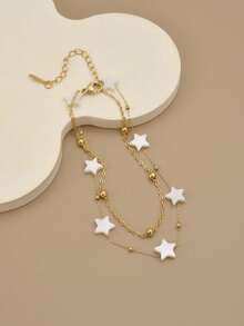 1 Metal Star Stainless Steel Ladies Beach Light Luxury Anklet - Yellow Gold - View 3