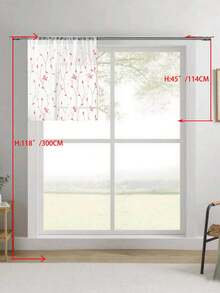 1 tấm rèm voan thêu, họa tiết hoa, thiết kế có khe luồn thanh treo, chống tia UV, thoáng khí, trong suốt, chất liệu polyester, không có lớp lót, thích hợp cho phòng khách, phòng ngủ, phòng ăn. - Hồng - Xem 30