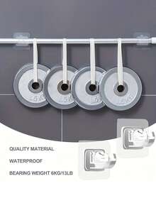 10 chiếc giá đỡ thanh rèm tự dính, giá đỡ gắn tường phù hợp cho nhà ở và khách sạn, móc treo thanh rèm, móc treo rèm tắm, móc đa năng. - Xem 4