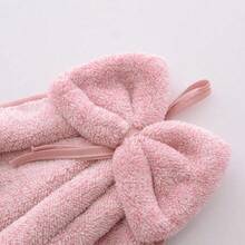 1pcs Bowknot Hand Towel, Coral Fleece Quick-Dry Hand Towel With Hanging Loop, Absorbent Soft Towel, Kitchen Cleaning Cloth, Bathroom Supplies, Tea Towel, Christmas Gift - View 5