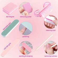 Bộ dụng cụ làm móng tay dùng một lần cơ bản 5 món - Giũa móng mini, khối đánh bóng móng, cán mềm, cọ, que gỗ cam, bộ dụng cụ làm móng đóng gói riêng lẻ, chăm sóc móng chân, vật tư salon - Nhiều màu - Xem 3