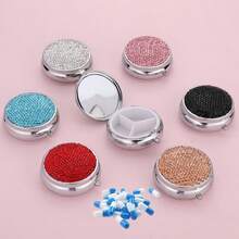 1pc Crystal Glossy Pill Box, Travel Medicine Container, Wallet Pocket Pill Storage Box, Small Pill Bottle - Multicolor - View 5