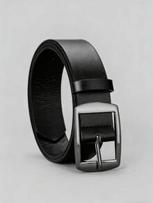 1条黑色枪形日文字符皮带扣，多功能男士皮带 - 黑色 - 查看 3