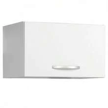 Miroytengo Módulo cocina superior 60 cm Armario EKO cocina moderno Blanco mate 1 puerta abatible tirador cromado almacenamiento compacto 35,3x60x35,6 cm melamina alta calidad montable sobre campana. De 2 a 3 días de envio - Blanco - Ver 2