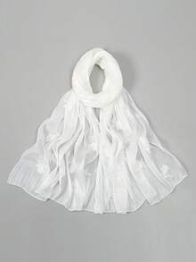 1 Piece High-Quality Embroidered Island Silk Versatile Long Scarf For Women, Fashionable Sun Protection Minimalist Shawl Scarf - Multicolor - View 14