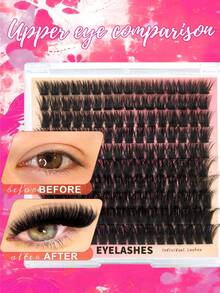 160PCS D Curl Individual Lash Clusters DIY Lash Clusters 100D Dense & Soft Reusable Suitable ForParties, Travel,Daily Use, Home And Everyday Use, Eye Lash Clusters,Individual Eyelashes,Lashes,Fake Lashes - D - View 3