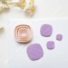 4 pièces/set Kits de fabrication de bijoux de forme géométrique, mini-découpoirs en argile géométrique pour boucles d'oreilles et fabrication de bijoux, moules en argile polymère avec bordure encadrée pour pendentifs et colliers faits main, découpoirs en argile polymère de forme diamant, carré, rectangle, hexagone, arche - Beige - Voir 4
