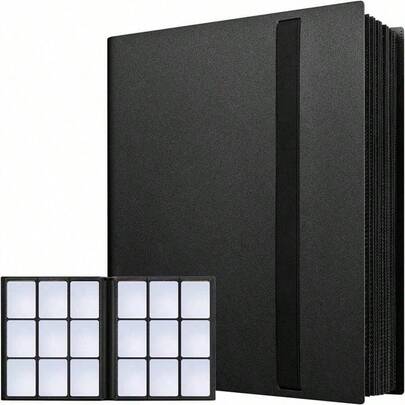 Sổ đựng thẻ giao dịch 9 ngăn, bìa cứng đựng 360 thẻ, kiểu mở bên hông, kèm 20 bao đựng thẻ, sách sưu tập thẻ bóng chày, bóng rổ, bóng đá, khúc côn cầu và trò chơi TCG.