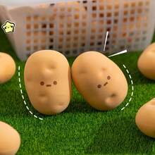 2pcs Asymmetrical Potato Shaped Pencil Erasers, Creative Potato Eraser Realistic Eraser Funny Pretend Play School Supplies High-Quality Pencil Eraser - Sets - View 4
