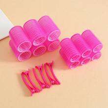 18pcs Large Size Hair Curlers With Clips, Self-Adhesive Hair Rollers Suitable For Long/Medium/Short Hair And Bangs, DIY Curling Tools (Includes 12 Large Curling Rods + 6 Clips), Hair Curlers, No-Heat Curling, Hair Curlers, Hairdressing Products And Accessories, Suitable For Salons, Beauty Parlors, Back To School Season, Hair Curlers, Curling Brush - Multicolor - View 4