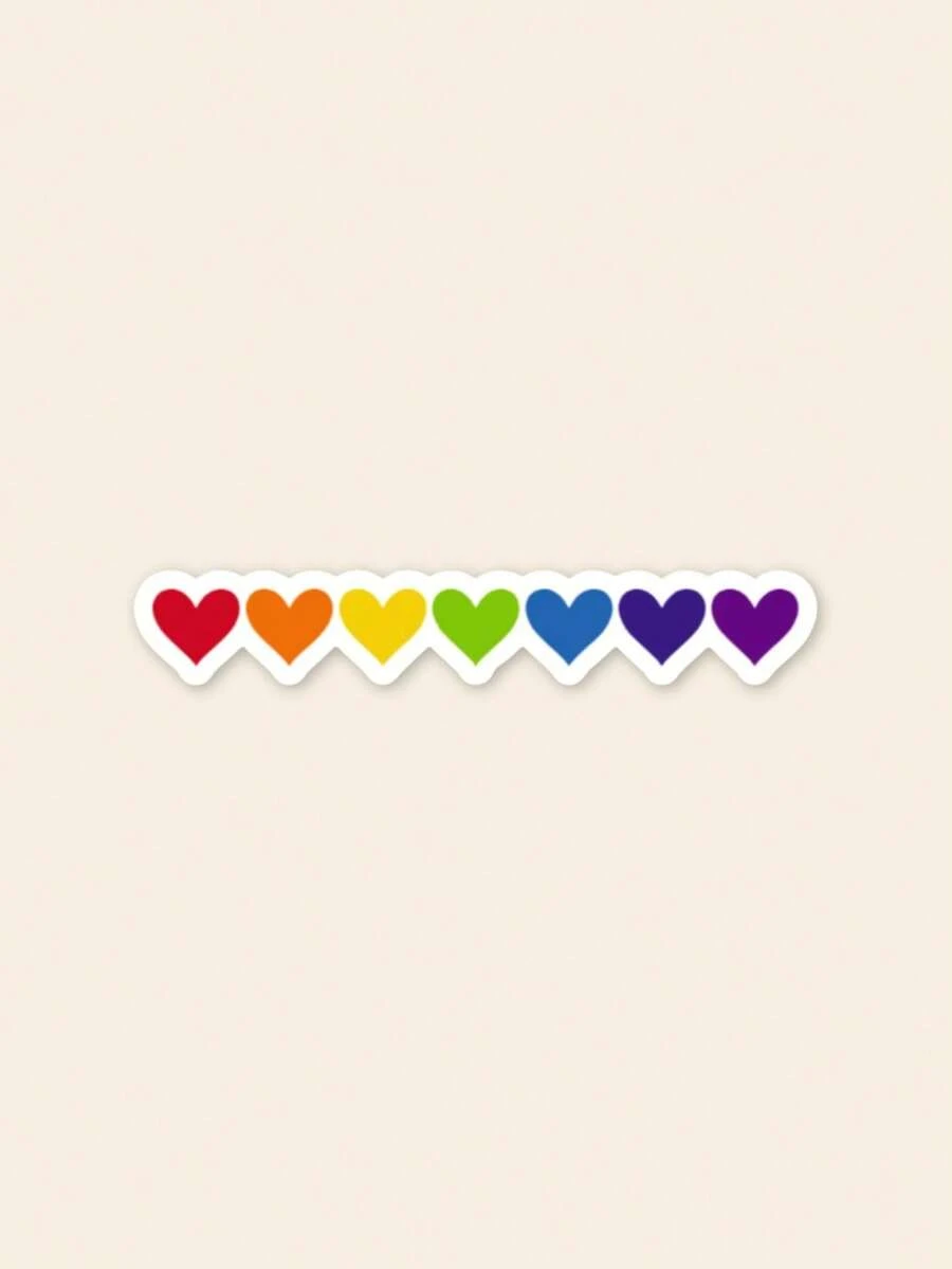 LGBTQ Pride Heart Glossy Sticker Rainbow Gift For Her Brides Sticker Affirmation Sticker Equality Waterproof Sticker Love Is Love Decal - Multicolor - View 1