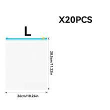 60個/45個/30個可重複使用加厚雙層密封袋,PE材質製成(多種尺寸可選),透明食品包裝冷凍袋,適用於穀物、肉類、水果和蔬菜,廚房食品分類、廚房儲存、廚房配件 - 透明 - 查看 20