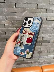 1pc Acrylic Printed Protective Phone Case Compatible With IPhone 17 Air, Black Anti-Fall Anti-Slip Phone Case - Multicolor - View 3