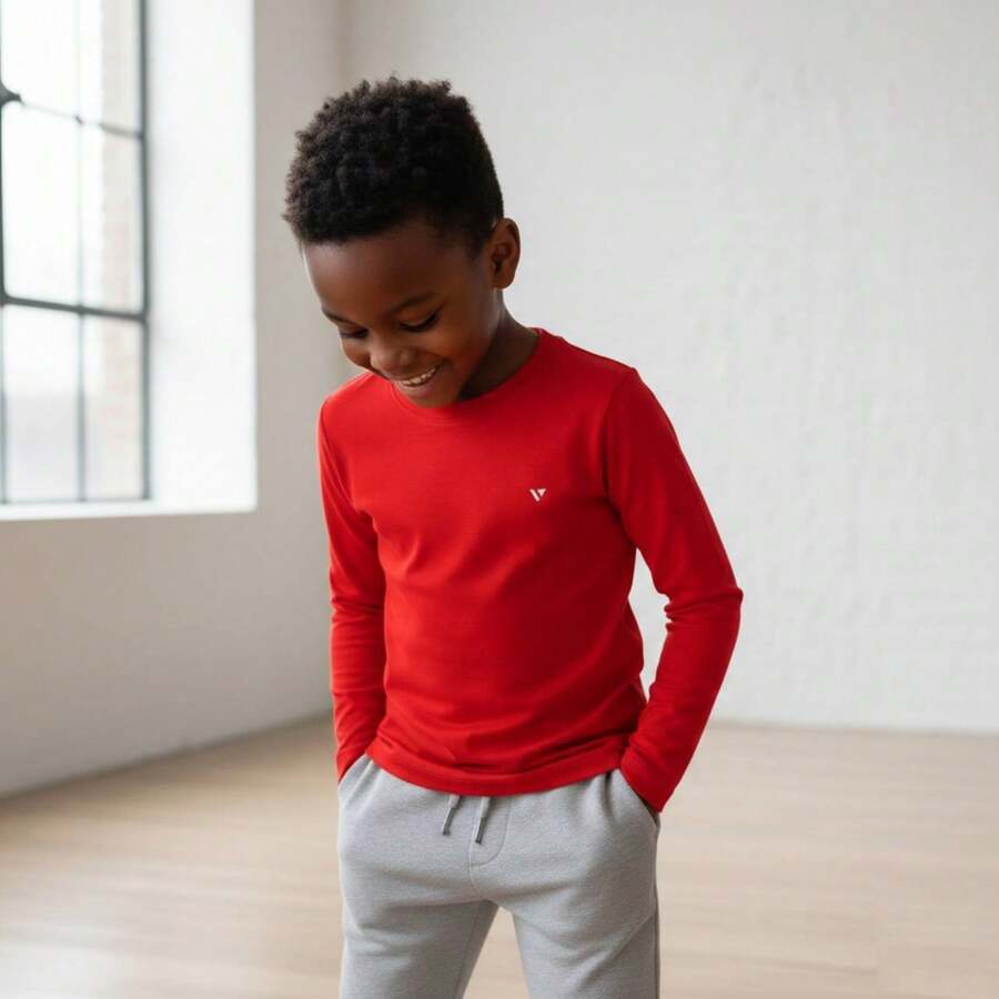 Voker Children's Long-Sleeved Thermal Shirt | Unisex Second Skin Sun Protection - Đỏ - Xem 1