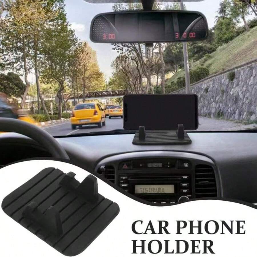 1pc Silicone Upgraded Hands-Free Car Phone Holder For Dashboard, Non-Slip Multi-Angle Navigation Base, Compatible With Lightning, Type-C, Car Parking Card Phone Holder