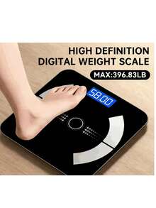 Intelligent Digital Body Fat Scale Electronic Weighing Scale Household Bathroom Scale Body Composition Monitor For Home Health Fitness - Black - View 2